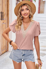 Load image into Gallery viewer, Eyelet V-Neck Tee
