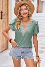 Load image into Gallery viewer, Eyelet V-Neck Tee
