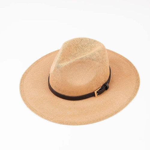 Natural Safari Straw Hat with Buckle Trim - Moon Blossom Boutique