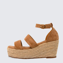 Load image into Gallery viewer, No Sacrifice Platform Wedge Sandal - Light Brown - Moon Blossom Boutique
