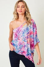 Load image into Gallery viewer, Fun Edgy Colorful Asymmetrical Blouse - Moon Blossom Boutique
