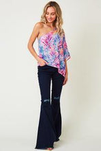 Load image into Gallery viewer, Fun Edgy Colorful Asymmetrical Blouse - Moon Blossom Boutique
