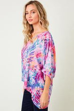 Load image into Gallery viewer, Fun Edgy Colorful Asymmetrical Blouse - Moon Blossom Boutique
