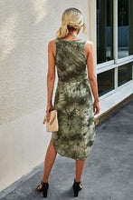 Load image into Gallery viewer, Tie Dye Midi V Neck Dress With Drawstring - Moon Blossom Boutique
