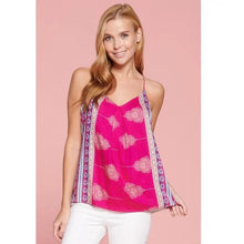 Load image into Gallery viewer, Pink Boho Print Tank Top with Racer Back - Moon Blossom Boutique
