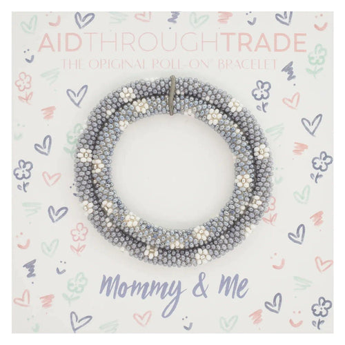 'Mommy & Me' Glass Bead Roll-On Bracelet Set - Moon Blossom Boutique