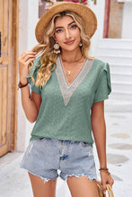 Load image into Gallery viewer, Eyelet V-Neck Tee
