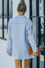 Load image into Gallery viewer, Urban Edge Distressed Raw Denim Jacket
