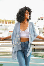 Load image into Gallery viewer, Chambray Spring Daisy Woven Kimono - Moon Blossom Boutique
