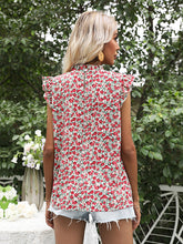 Load image into Gallery viewer, Ruffled Floral Print Cap Sleeve Blouse
