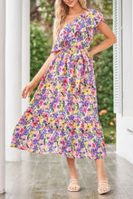 Load image into Gallery viewer, Ruffled Floral One Shoulder Dress
