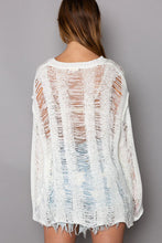 Load image into Gallery viewer, &quot;Casual Chic: Distressed Round Neck Long Sleeve Knit Cover Up&quot;
