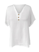 Load image into Gallery viewer, Chic Simplicity Notches and Stripes Blouse
