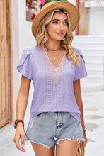 Load image into Gallery viewer, Eyelet V-Neck Tee
