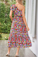 Load image into Gallery viewer, Ruffled Floral One Shoulder Dress
