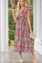 Load image into Gallery viewer, Ruffled Floral One Shoulder Dress
