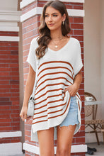 Load image into Gallery viewer, Striped V-Neck Knit Top
